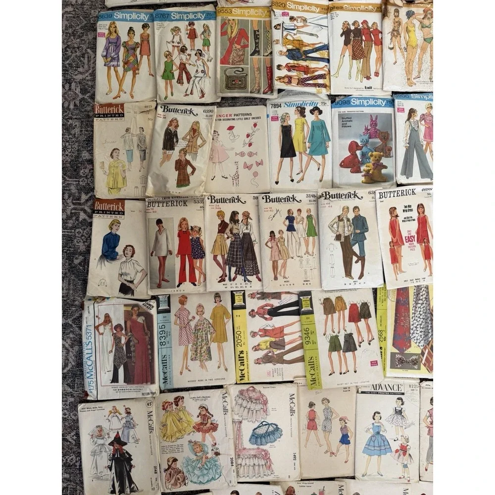Lot 100+ Vintage Sewing Patterns 50s 60s 70's 80s McCalls Dresses Baby Halloween